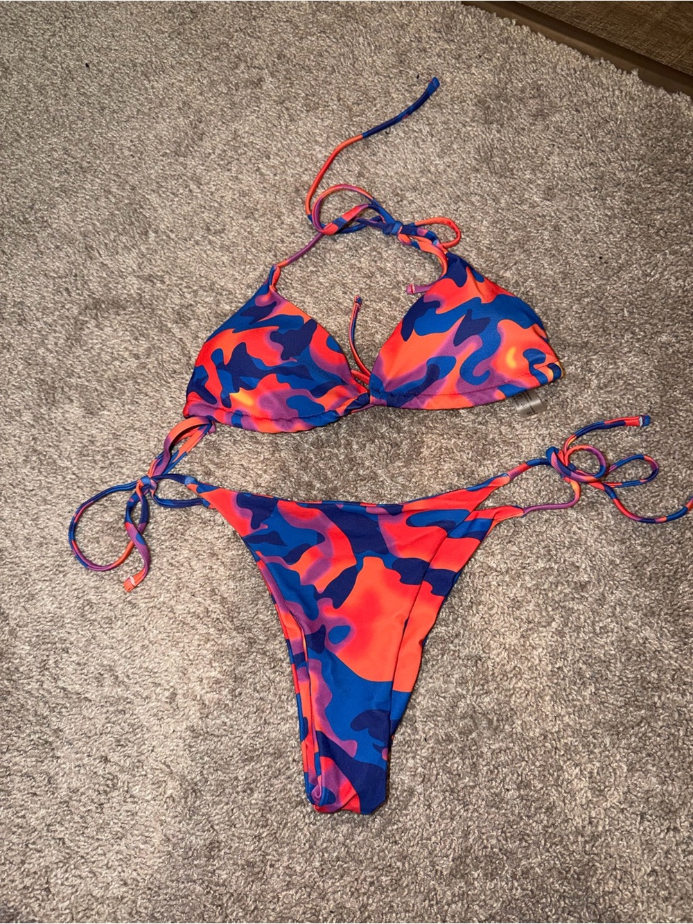 SHEIN Blue and Orange Women’s Bikini